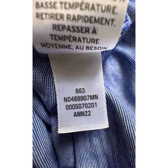 Nordstrom Polo Shirt Mens Large Tech Smart Heathered Blue Short Sleeve V Neck - Picture 5 of 7